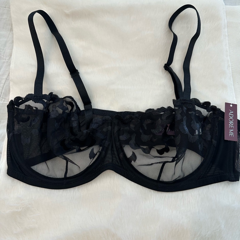 Adore Me Black Lace Bra NWT 36D
